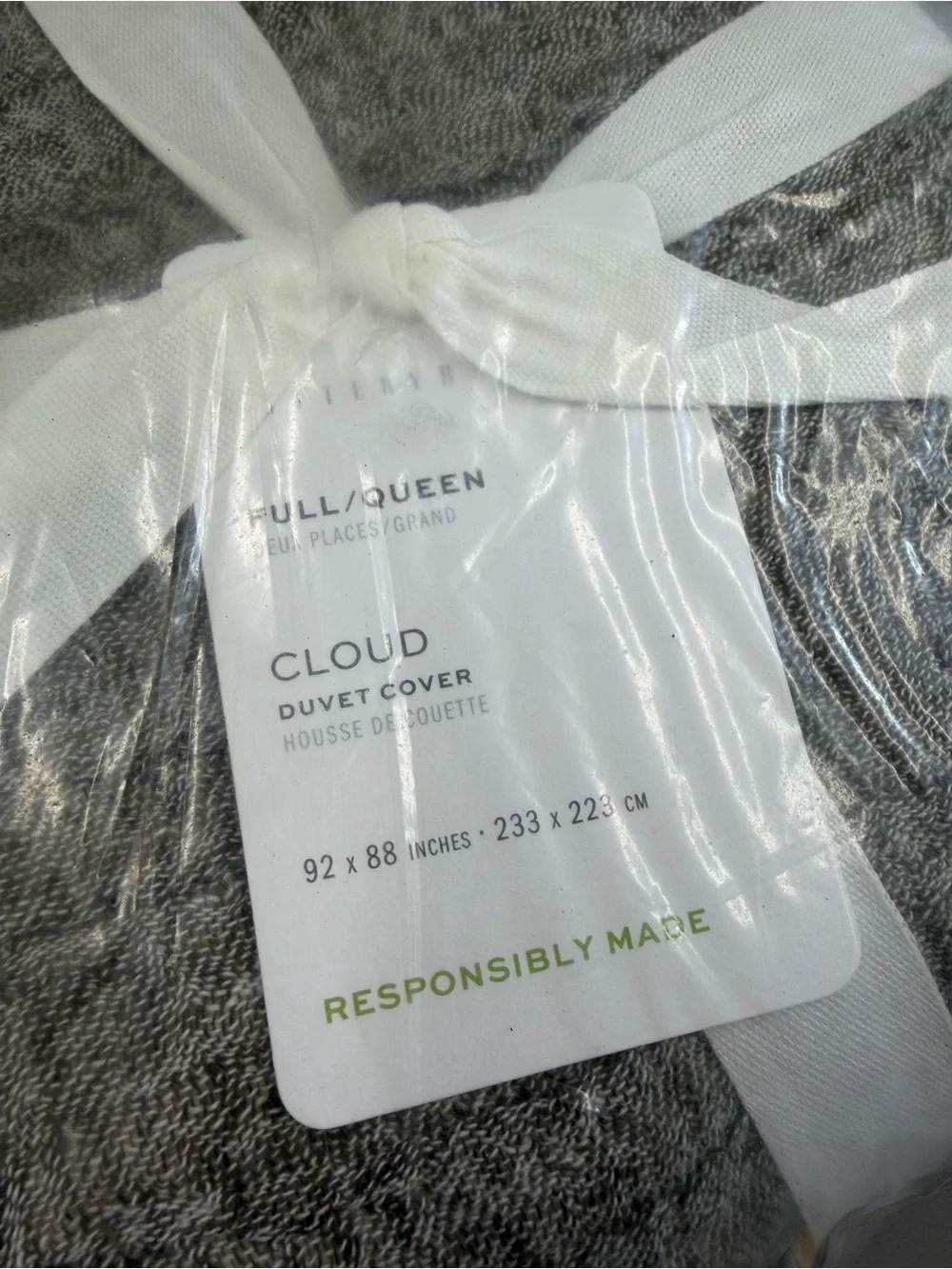 Pottery Barn Cloud Duvet Cover Loden Green FULL / QUEEN Linen Cotton Bedding NWT